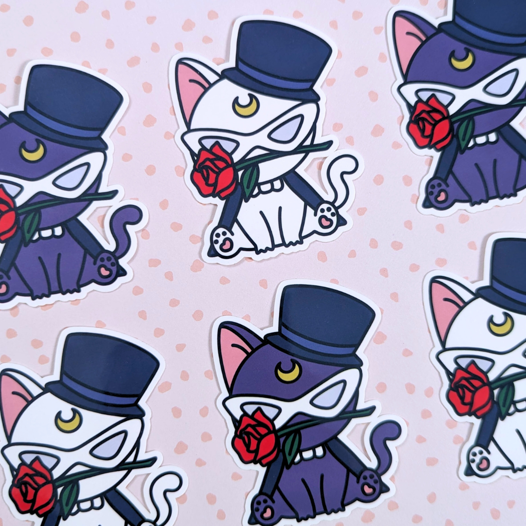 Masked Luna and Artemis Vinyl Die Cut Sticker