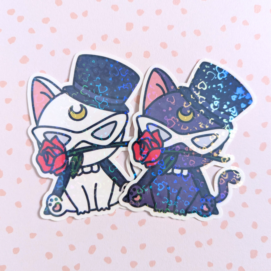 Masked Luna and Artemis Vinyl Die Cut Sticker