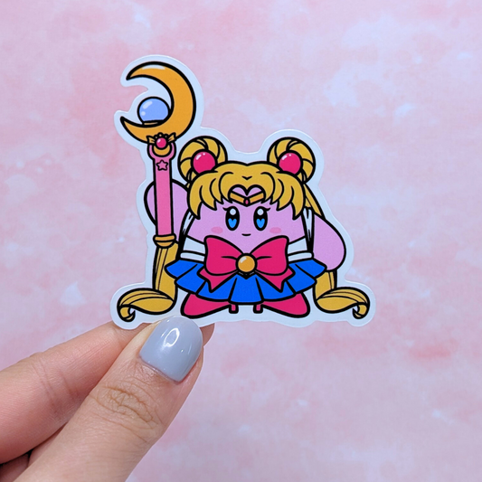Kirby Moon Vinyl Die Cut Sticker
