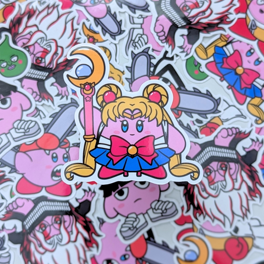 Kirby Moon Vinyl Die Cut Sticker
